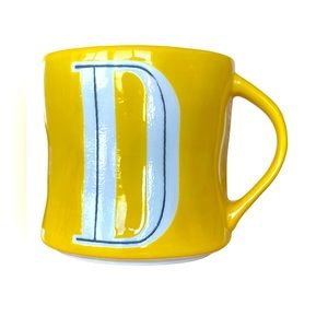 Anthropologie Yellow Monogram Mug “D”. Excellent used condition.
